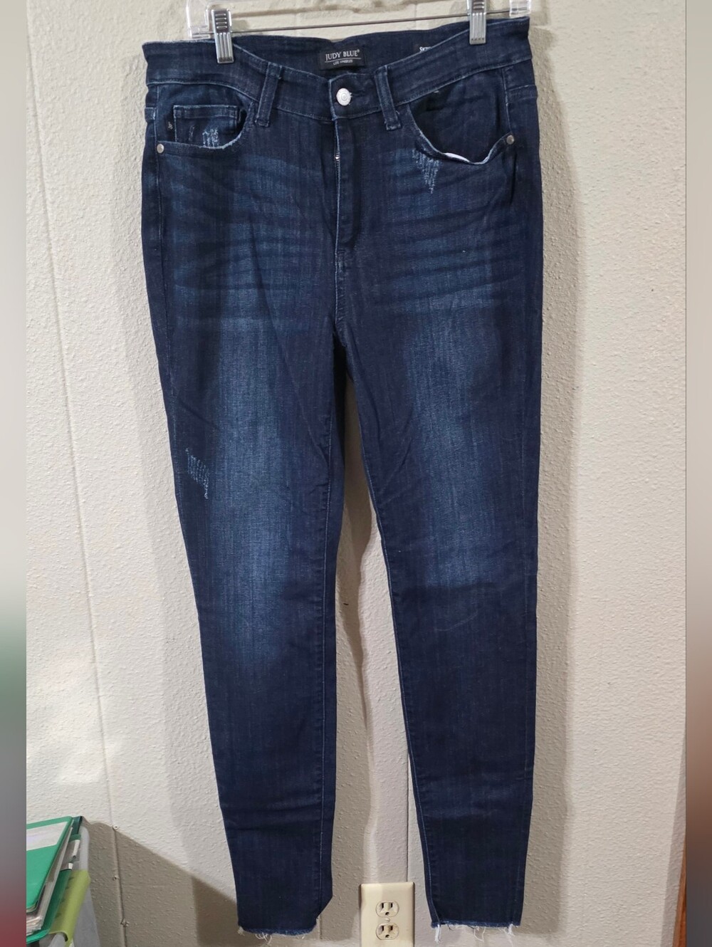 Nwot Women's Judy Blue Dark Rinse Skinny Fit Raw Hem Jeans Sz 30/11